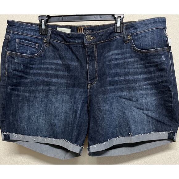 Kut from the Kloth Katy Boyfriend Denim Blue Shorts Plus Size 20W 6.5" new - Picture 1 of 12